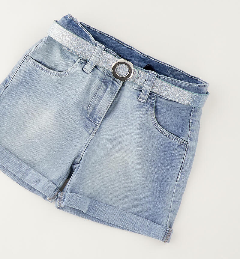 Denim shorts with belt LAVATO CHIARISSIMO-7300