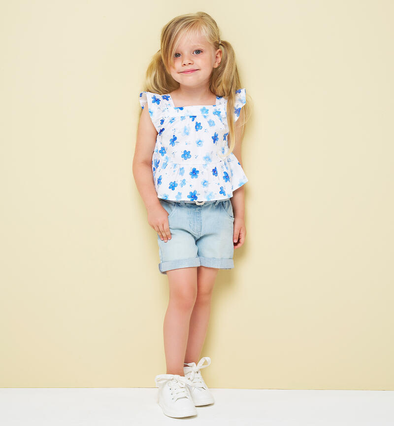 Denim shorts with belt LAVATO CHIARISSIMO-7300