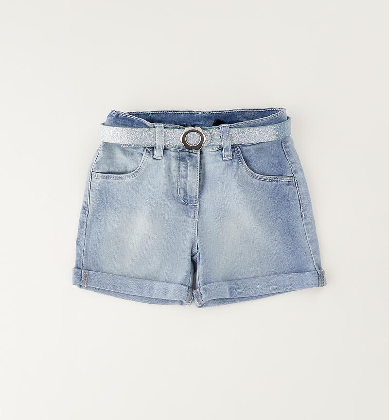 Denim shorts with belt LAVATO CHIARISSIMO-7300