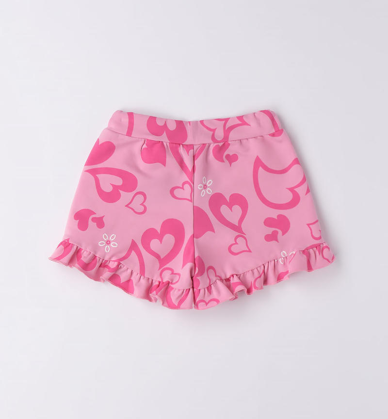 Sarabanda jersey fleece shorts for girls from 9 months to 8 years ROSA-FUCSIA-6VM5