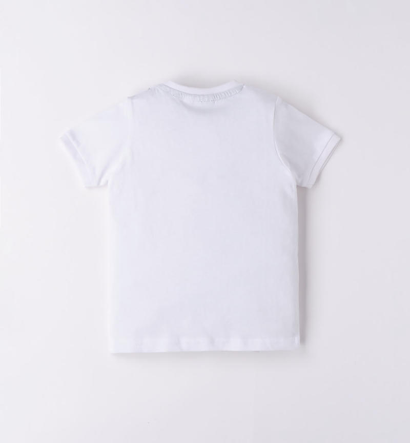 Sarabanda 100% cotton fun t-shirt for boys from 9 months to 8 years BIANCO-0113