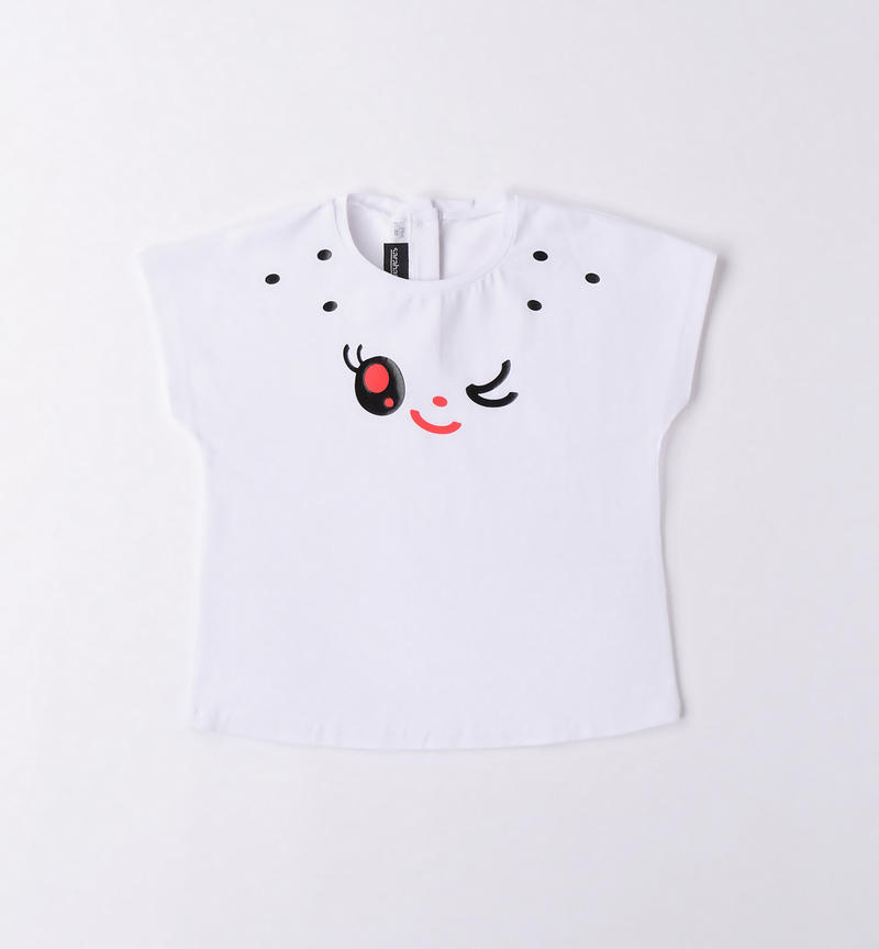 Sarabanda fun T-shirt for girls from 9 months to 8 years BIANCO-0113