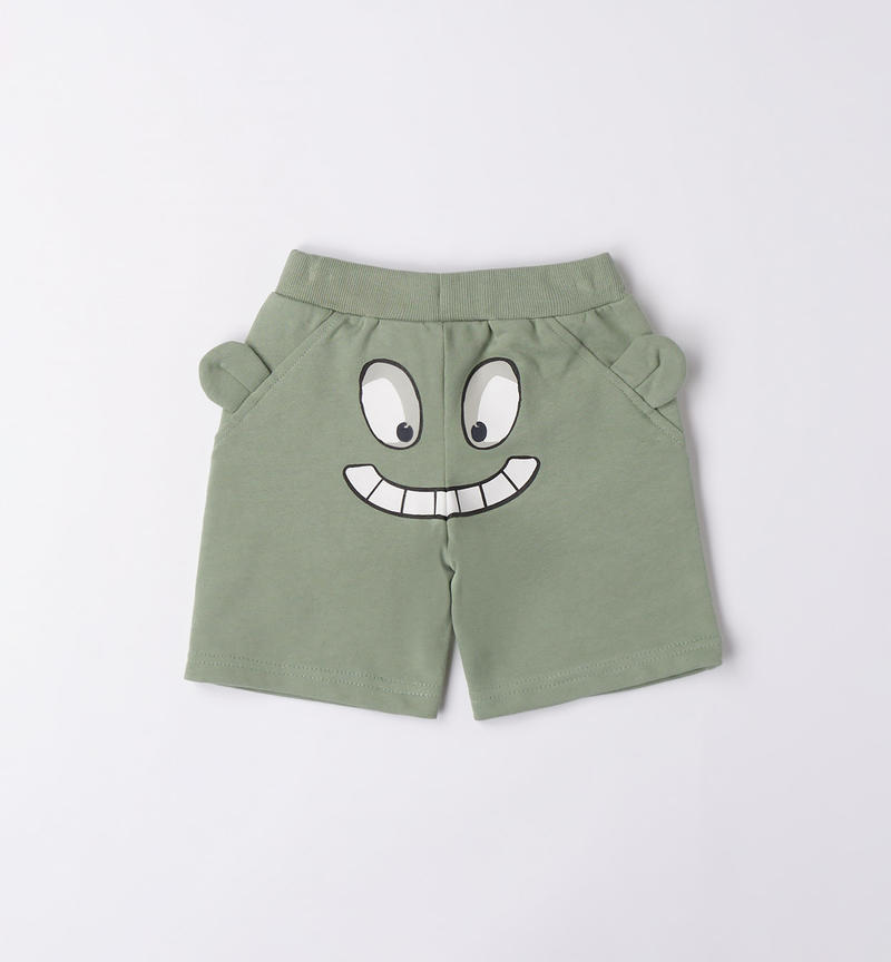 Sarabanda fun shorts for boys from 9 months to 8 years VERDE SALVIA-4715