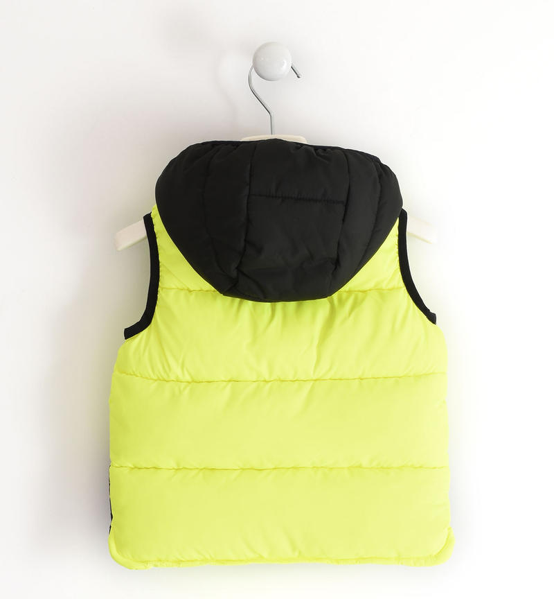 Sarabanda boy's 200 grammes sleeveless jacket from 9 months to 8 years GIALLO FLUO-1499