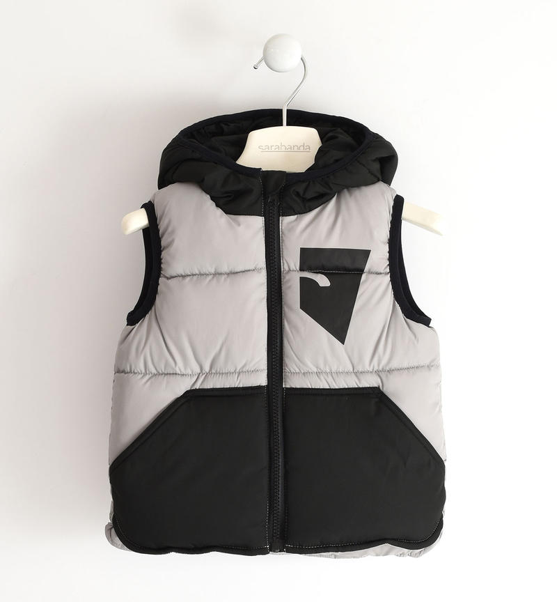 Sarabanda boy's 200 grammes sleeveless jacket from 9 months to 8 years GRIGIO-0518