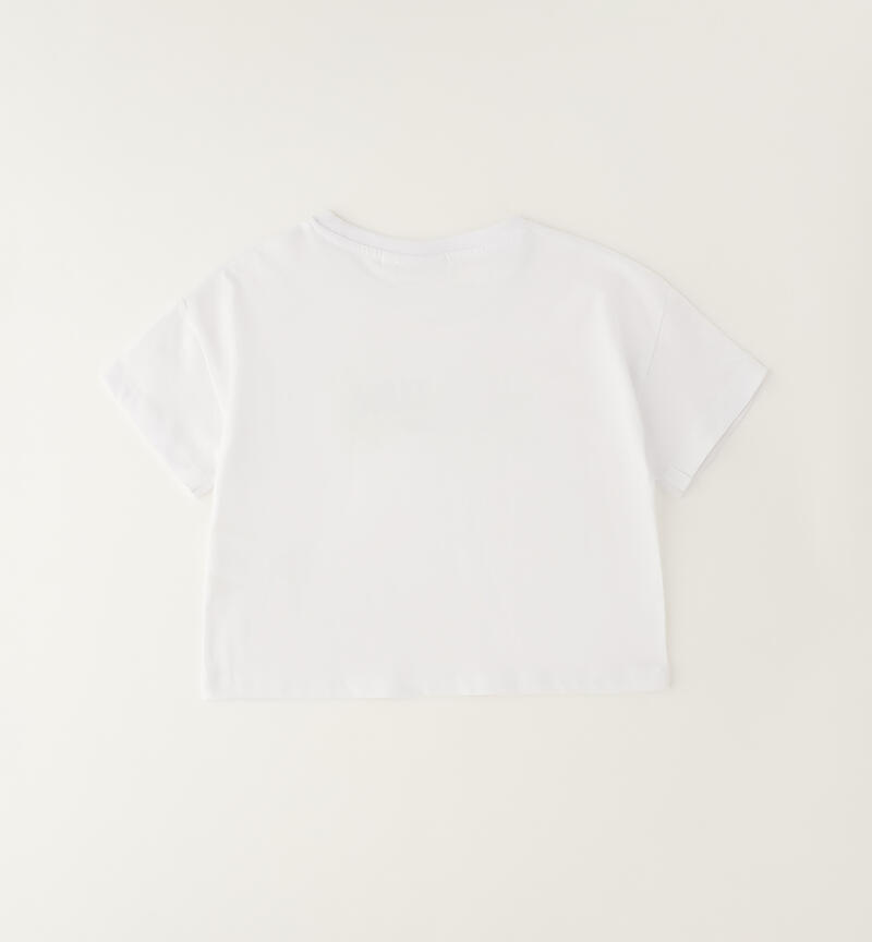T-shirt 100% cotone ragazza BIANCO-0113