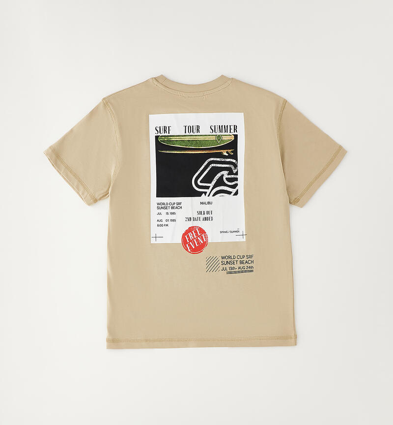 T-shirt 100% cotone ragazzo BEIGE-0471