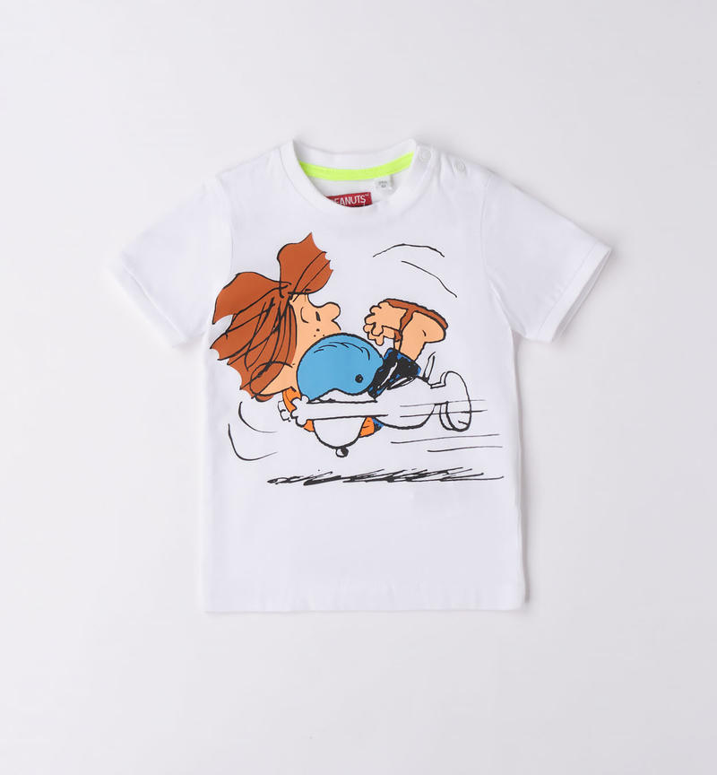 Sarabanda 100% cotton Snoopy t-shirt for boys from 9 months to 8 years BIANCO-0113