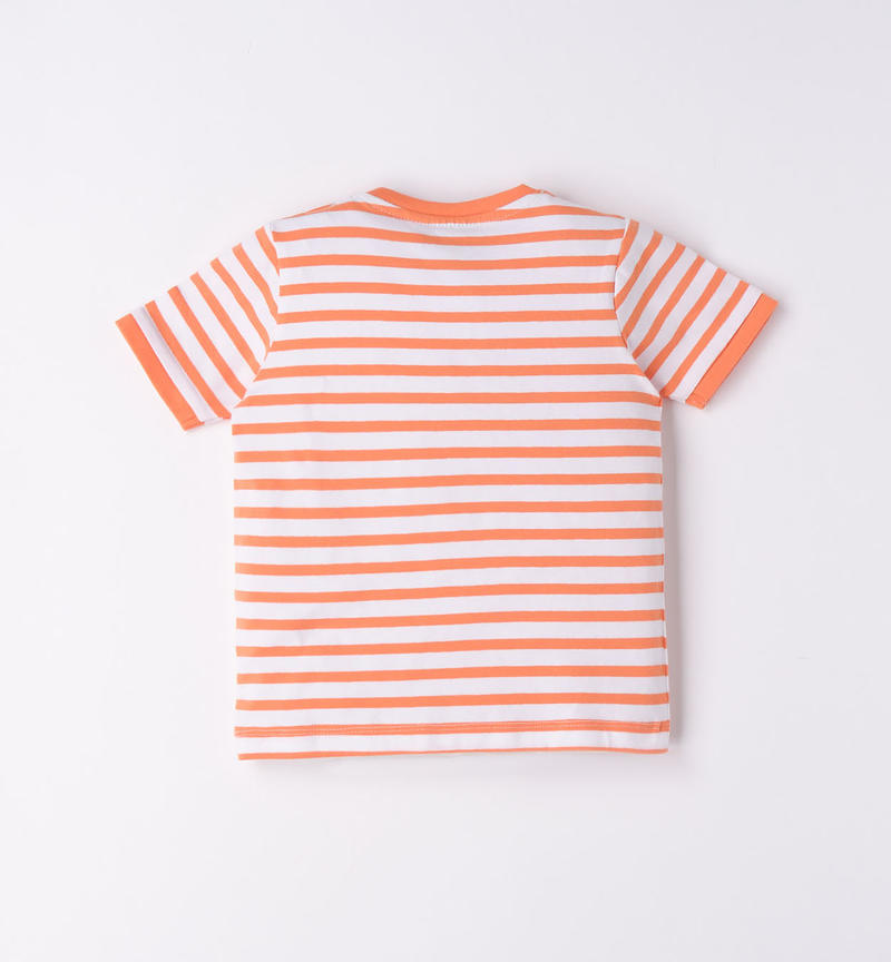 Sarabanda striped t-shirt with pocket for boys from 9 months to 8 years MELON-1936