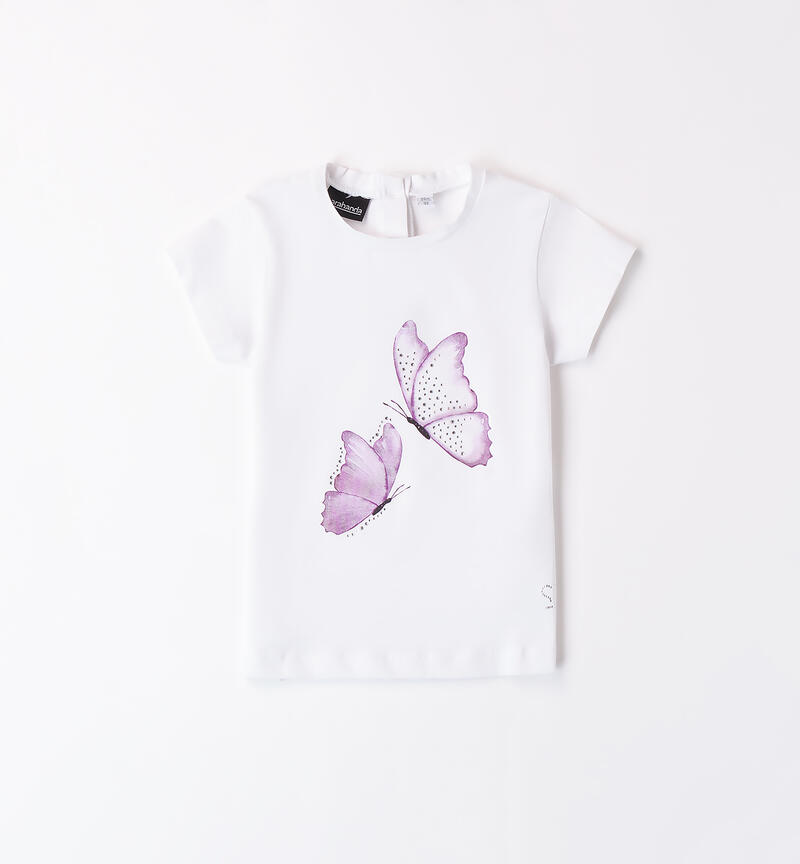 Girls' butterfly T-shirt BIANCO-0113