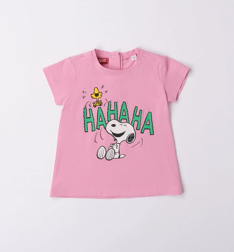 Sarabanda Snoopy motif T-shirt for girls from 9 months to 8 years ROSA-2414