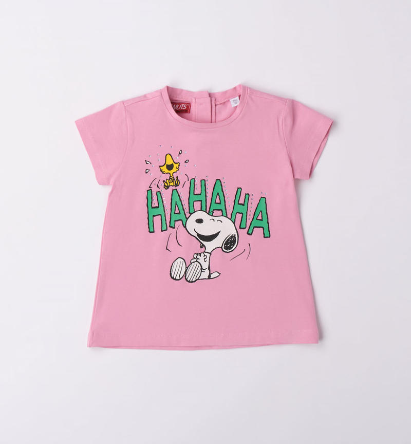 Sarabanda Snoopy motif T-shirt for girls from 9 months to 8 years ROSA-2414