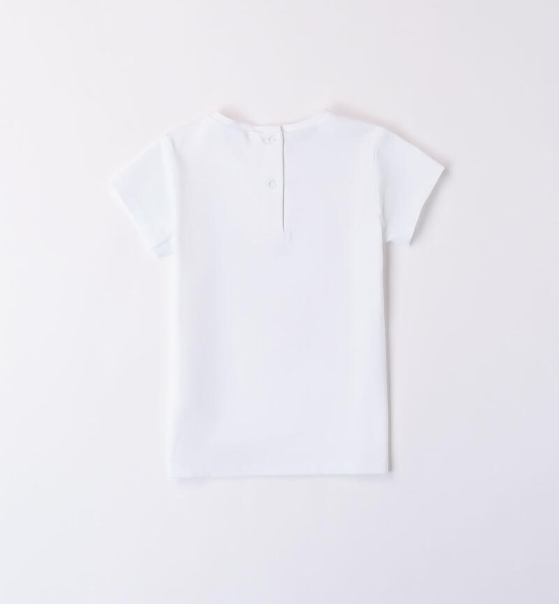 Girls' sequin T-shirt BIANCO-0113