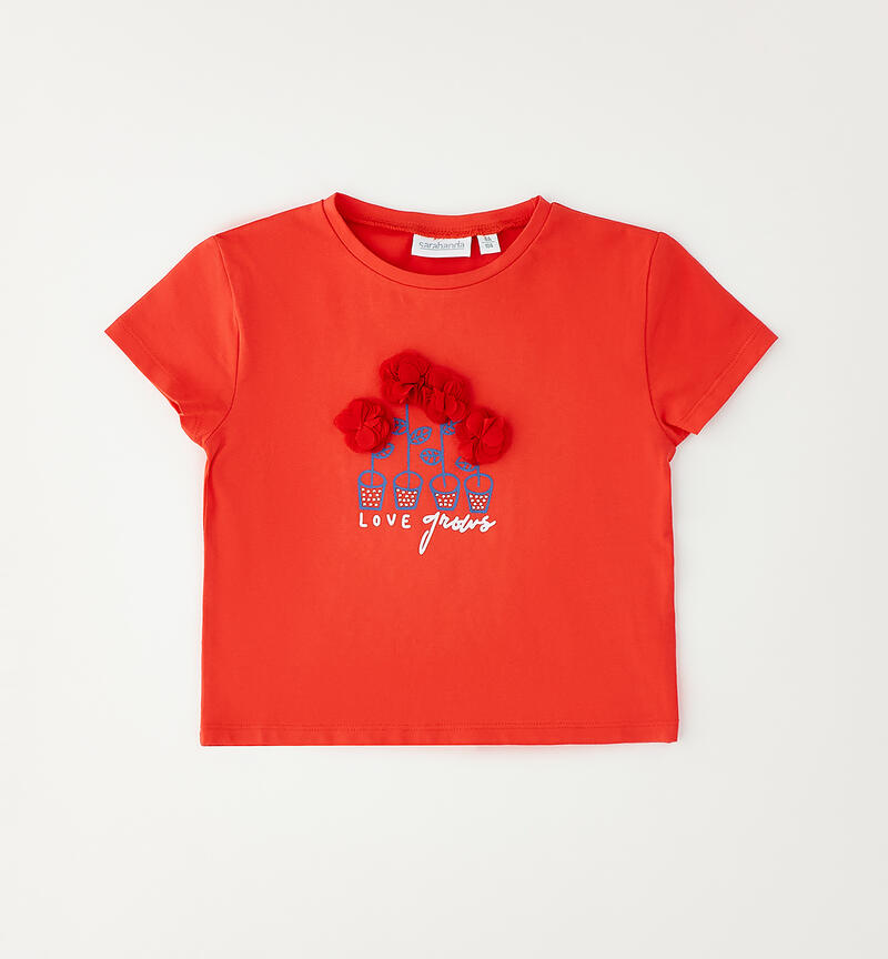 Red T-shirt for girls CORALLO-2232