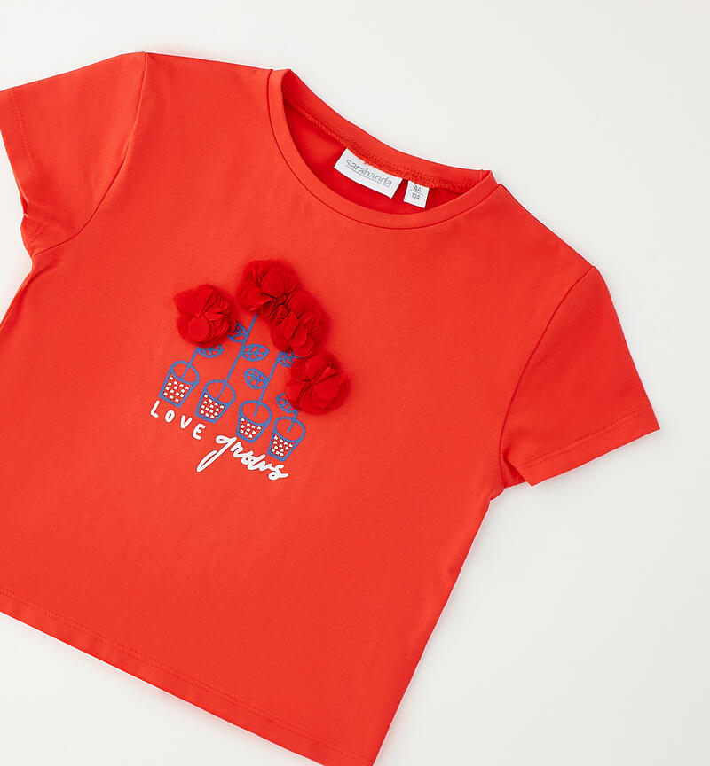 Red T-shirt for girls CORALLO-2232
