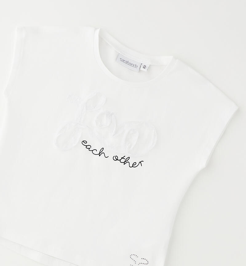 Sarabanda Girls' T-Shirt BIANCO-0113