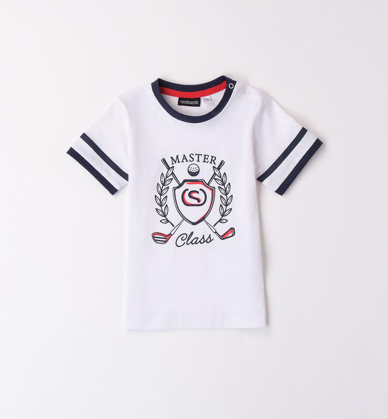 Boys' T-shirt in 100% cotton BIANCO-0113