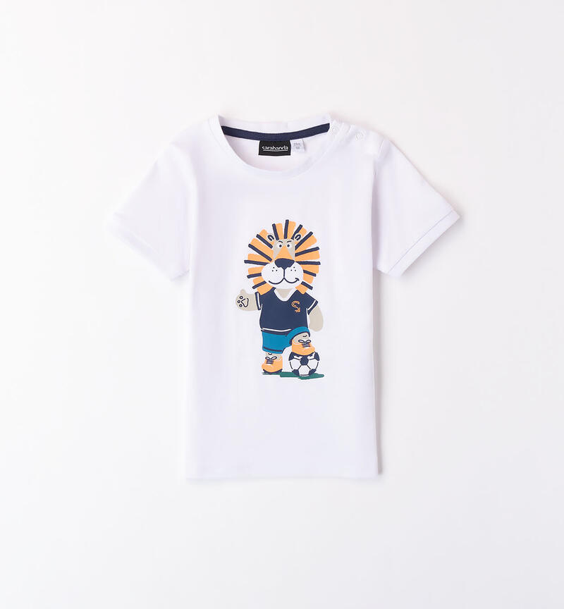 Boys' lion T-shirt BIANCO-0113