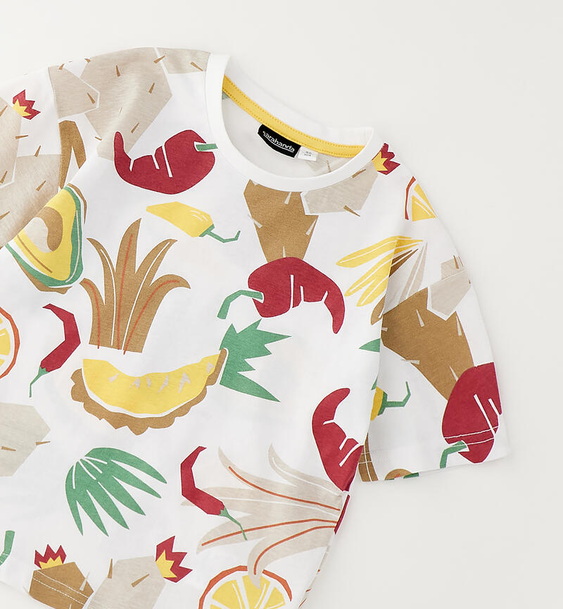 T-shirt bambino con stampa BIANCO-MULTICOLOR-6BZH