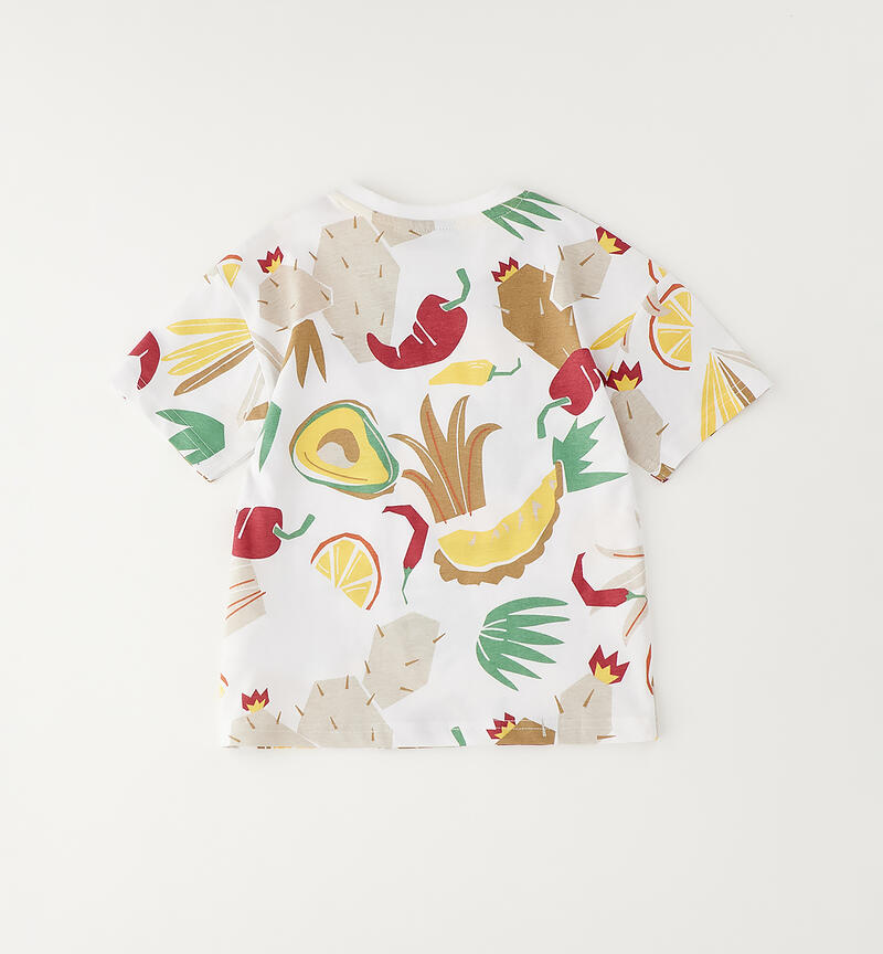 T-shirt bambino con stampa BIANCO-MULTICOLOR-6BZH