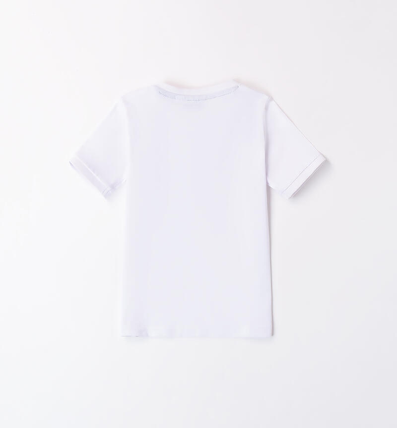 Boys' T-shirt with breast pocket BIANCO-0113