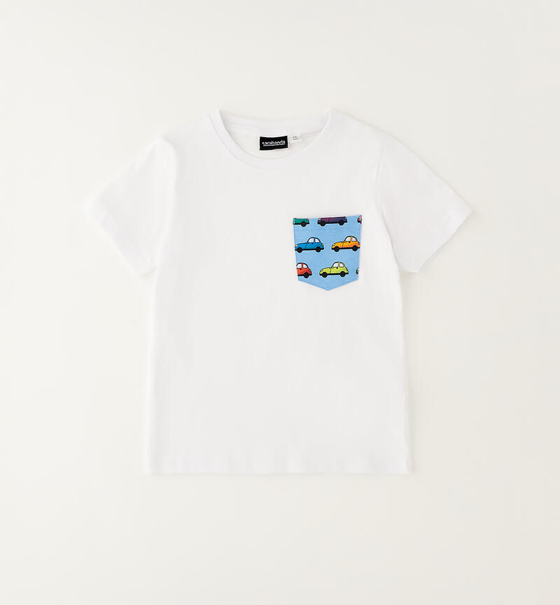 T-shirt bambino in cotone BIANCO-0113