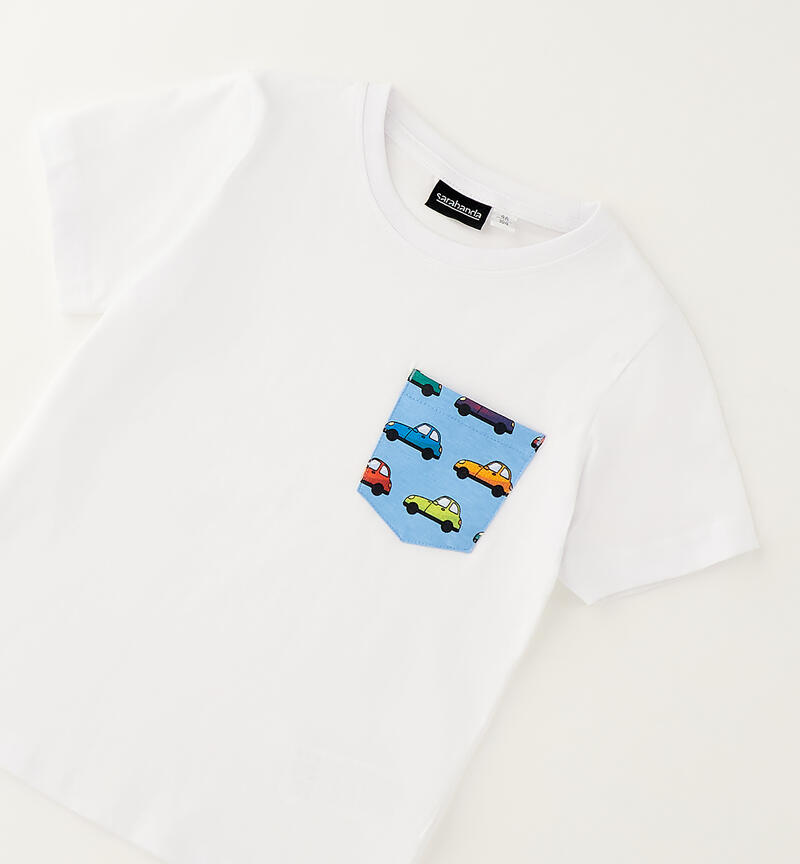 T-shirt bambino in cotone BIANCO-0113