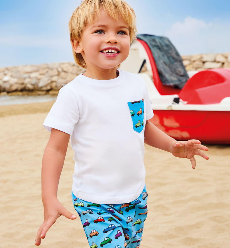 T-shirt bambino in cotone BIANCO-0113