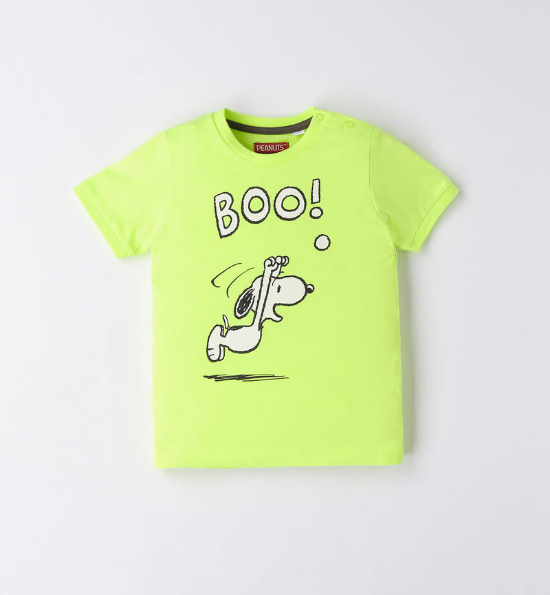 Sarabanda Peanuts t-shirt for boys from 9 months to 8 years GREEN ACID-5841