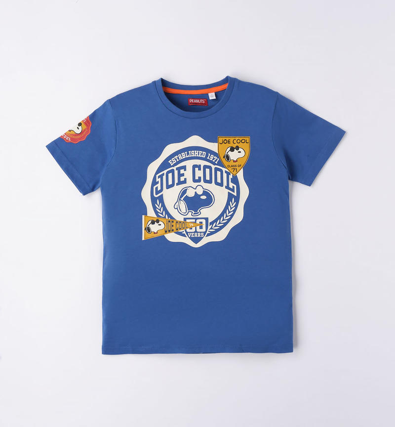 Sarabanda Snoopy college t-shirt for boys from 8 to 16 years ROYAL-3784