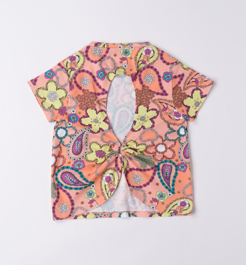 Sarabanda colourful T-shirt for girls from 8 to 16 years BIANCO-MULTICOLOR-6VU2