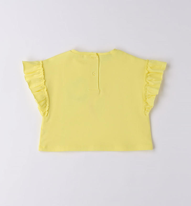 Sarabanda T-shirt with hearts for girls from 9 months to 8 years GIALLO-1417
