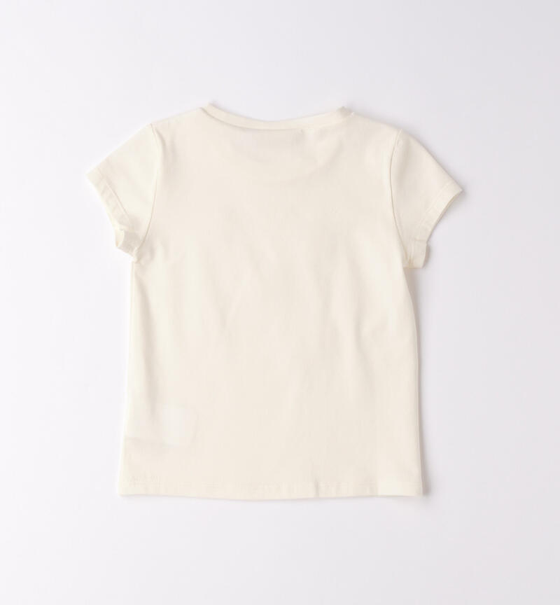 Girl's T-shirt with flowers LATTE-0115