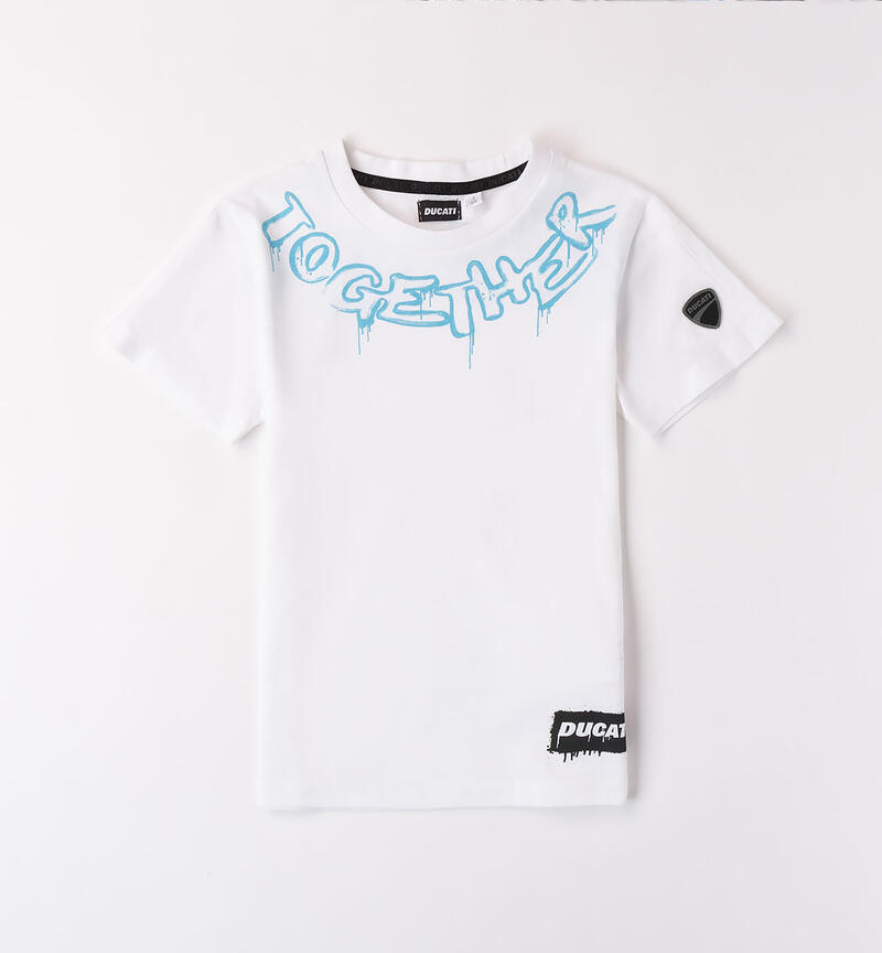 T-shirt con stampa Ducati per ragazzo BIANCO-0113