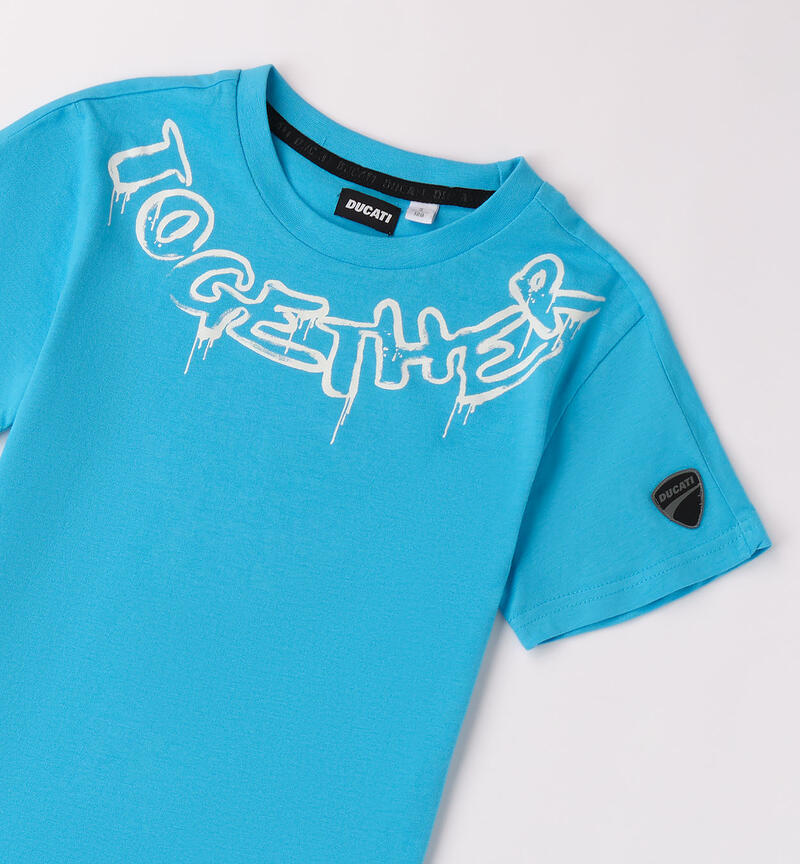 T-shirt con stampa Ducati per ragazzo TURCHESE-4023