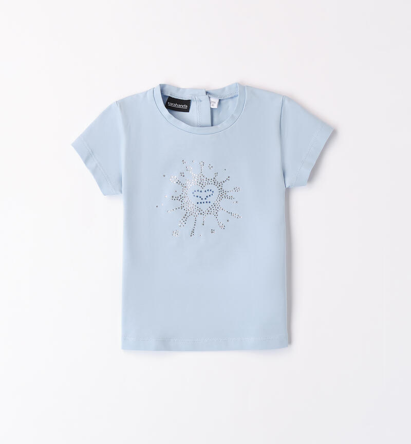 Girls' rhinestone T-shirt ANGEL BLUE-3685