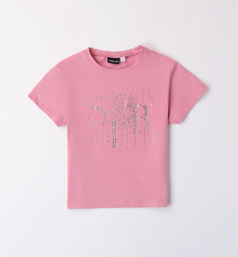 Girl's T-shirt with rhinestones  ROSA-2742