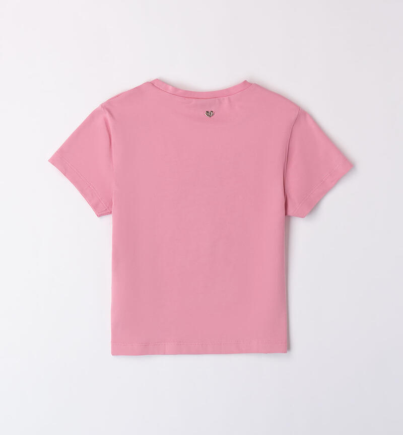 T-shirt con strass per ragazza  ROSA-2742