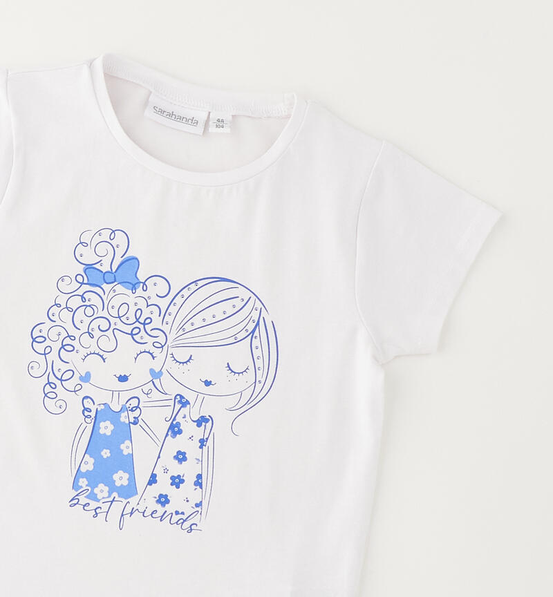 T-shirt da bambina Sarabanda BIANCO-0113