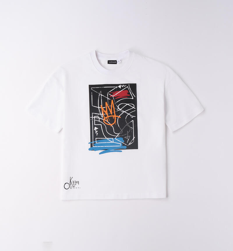 T-shirt da ragazzo BIANCO-0113