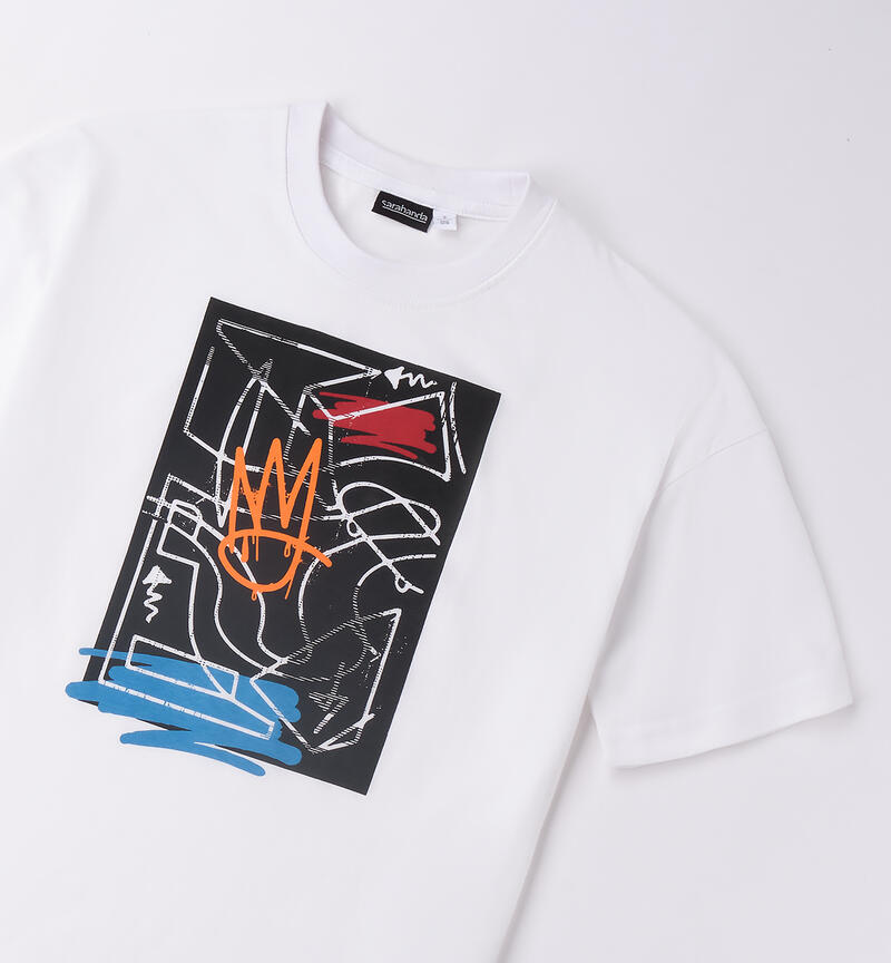 T-shirt da ragazzo BIANCO-0113