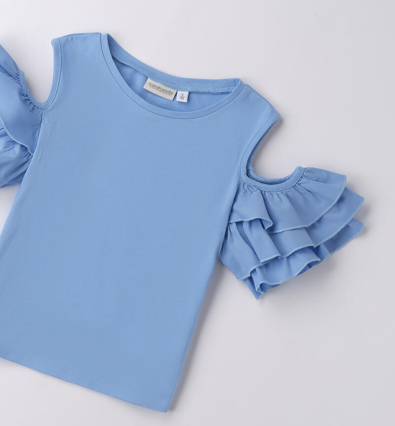 T-shirt estiva ragazza AZZURRO-3635