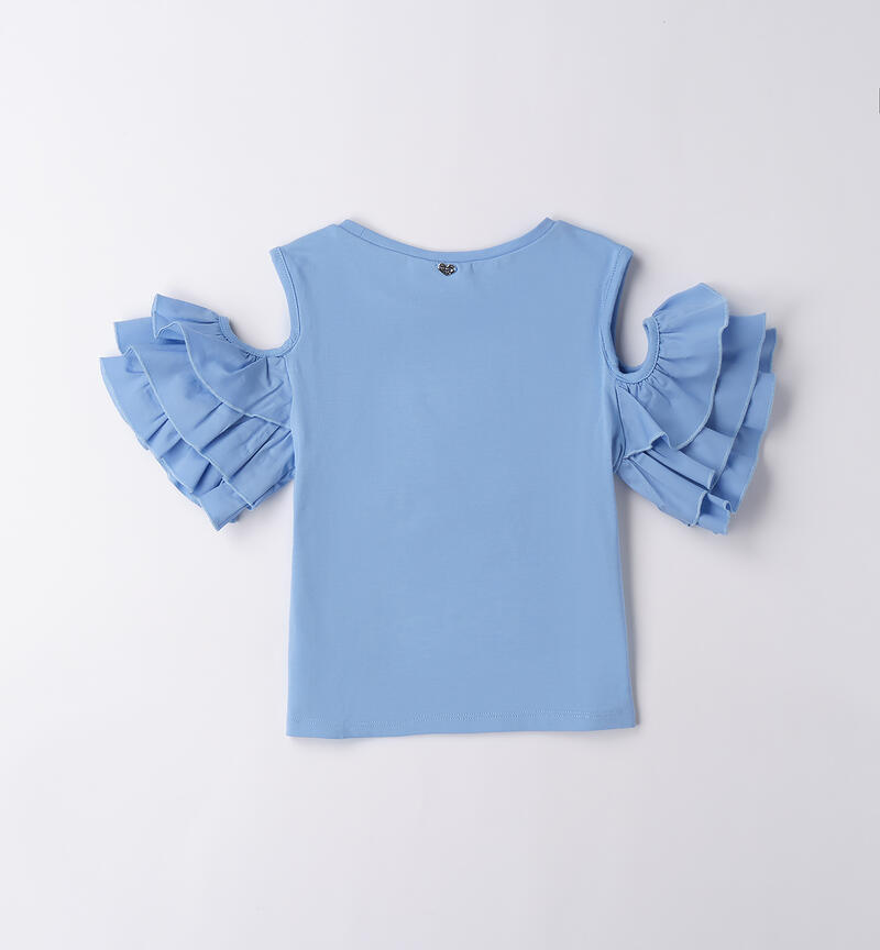 T-shirt estiva ragazza AZZURRO-3635