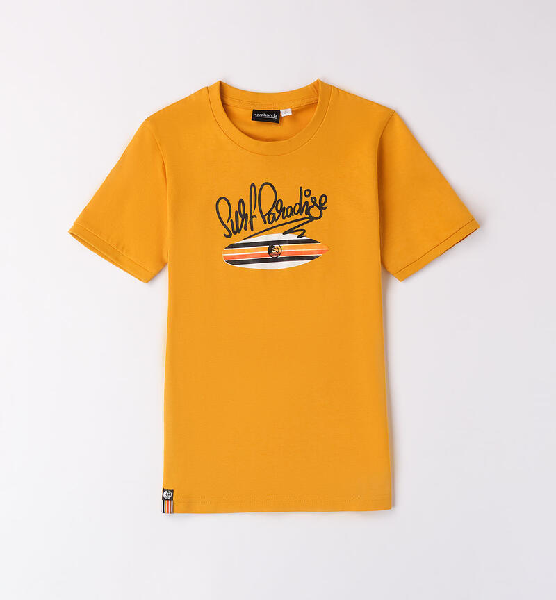 T-shirt gialla per ragazzo 100% cotone GIALLO-1645