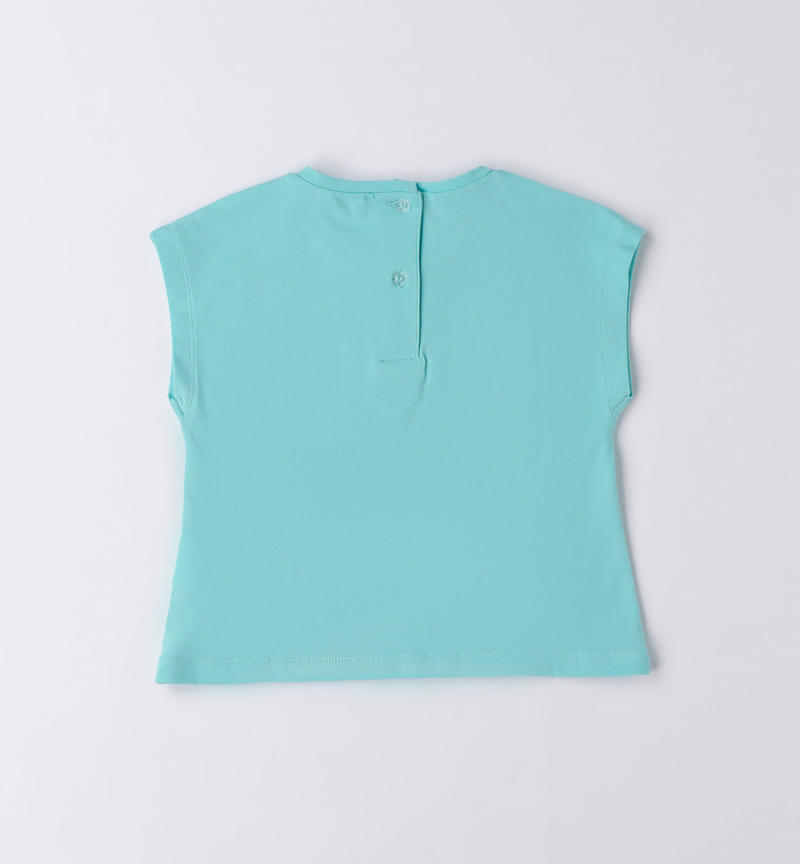 Sarabanda glitter T-shirt for girls from 12 months to 8 years VERDE MENTA-4431