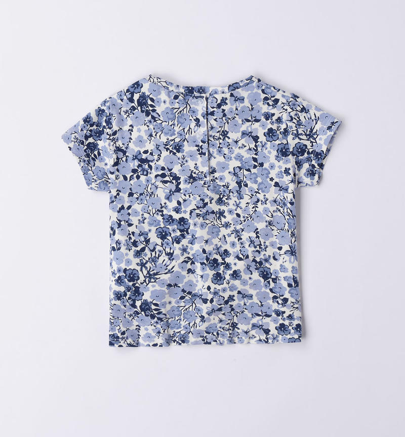 Sarabanda knotted T-shirt for girls from 9 months to 8 years PANNA-AZZURRO-6VQ4