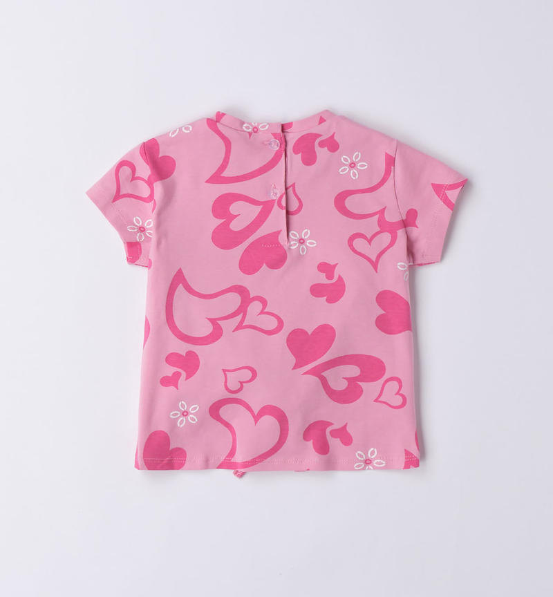 Sarabanda knotted T-shirt for girls from 9 months to 8 years ROSA-FUCSIA-6VM5
