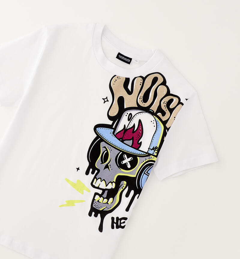 Oversized T-shirt for boys BIANCO-0113