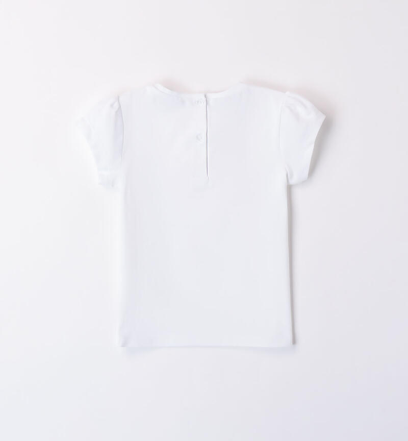 Girl's T-shirt with tulle BIANCO-0113
