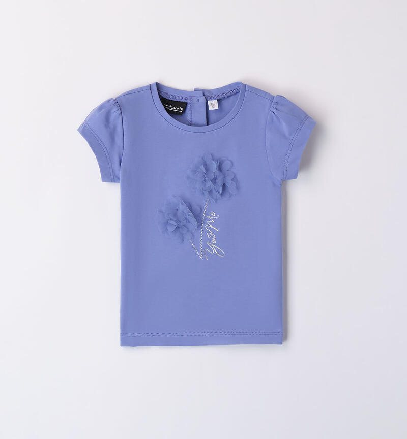 Girl's T-shirt with tulle PERVINCA-3524